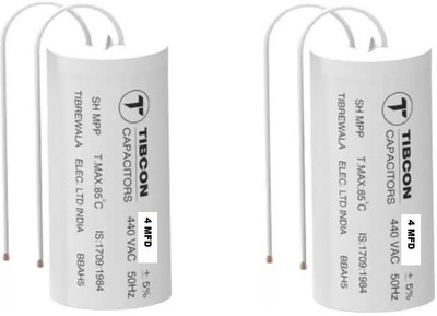 M&M HARIS 4 MFD TIBCON Capacitor For motors Electronic ( Pack of 2 ) Motor Control Electronic Hobby Kit
