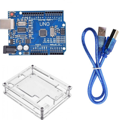 Electrobot UNO SMD Microcontroller Combo with USB Cable and Acrylic Case Micro Controller Board Electronic Hobby Kit