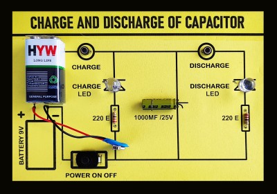 MVB Retail Charging and Discharging of Capacitor Physics Working Model Educational Electronic Hobby Kit