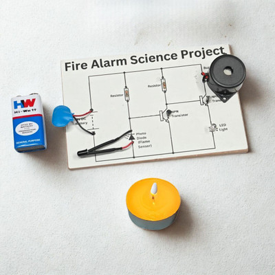 ERHIndia Science Project Fire Alarm Working Model Experiment Kit for Kids Class 12 Educational Electronic Hobby Kit