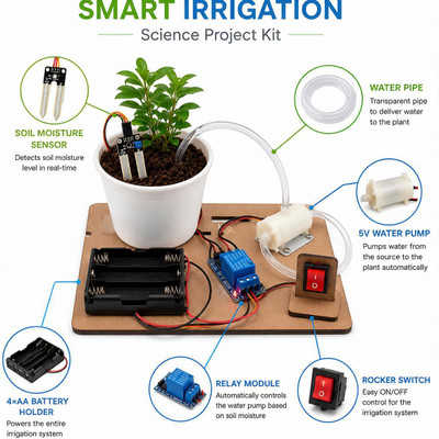 ELECTROCOMPS Smart Irrigation system science experiment kit for students Educational Electronic Hobby Kit