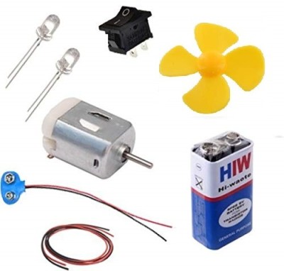 ERHIndia School-College Experiment (Fan , DC Motor, 9V Battery, 1 m Wire, Connector Electronic Components Electronic Hobby Kit