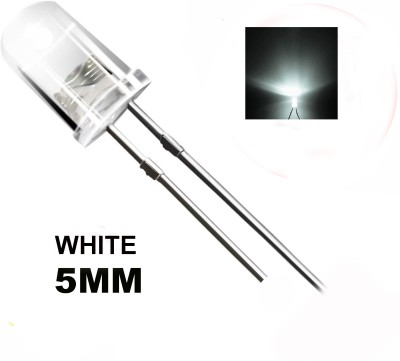 yentel (Pack of 100) 5 mm White Emitting Diode Transparent Ultra Bright Led Light Electronic Hobby Kit