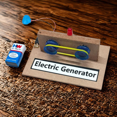 ERHIndia DC Electric Generator Physics Project Kit HandsOn STEM Educational of Student Educational Electronic Hobby Kit