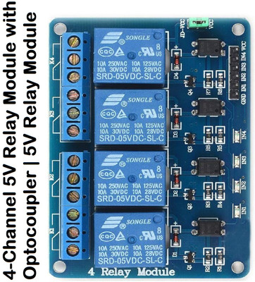 3REE PREMIUM QUALITY 4-Channel Relay Module Board | 5V Relay Module Electronic Components Electronic Hobby Kit