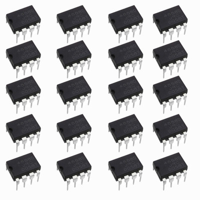 HouseOfCommon Combo of 20, IC 4558 Dual Audio Op Amp Electronic Components Electronic Hobby Kit