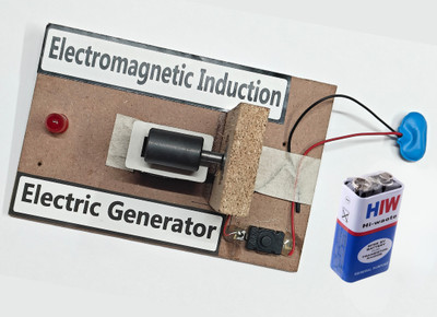 Esptronics Electricity Generation Generator Science Project Working Model Class 12, 10 Electronic Components Electronic Hobby Kit
