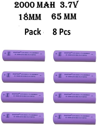 Wangsales EASTAR 18650 3.7V 2000 MAH LITHIUM ION RECHARGEABLE BATTERY 8PCS PACK Electronic Components Electronic Hobby Kit