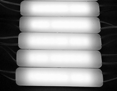 Steko 5 Pieces {WHITE} DC 12 Volt 2.4 Watt TUBE Shape LED Module Light Lamp Bulb Light Electronic Hobby Kit