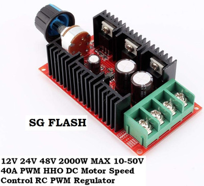 SG Flash PREMIUM DC10-50V 40A 2000W 12V 24V 48V Speed Control PWM Controller Electronic Components Electronic Hobby Kit