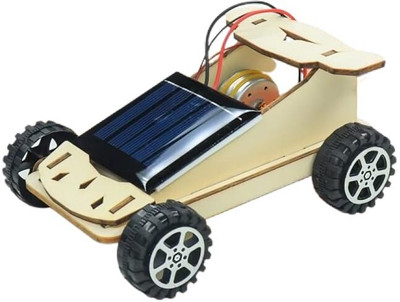 SP Electron Wooden DIY Solar Panel Car Learning Toy Science Kit (Set of 1) Automotive Electronic Hobby Kit