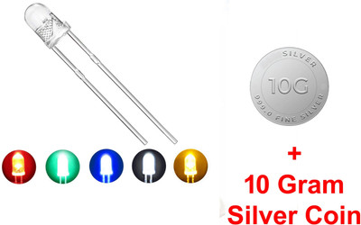 Wizzo (Pack of 100 Pieces) Transparent Bright LED 5mm, 3V DC 2 Pin Light Emitting Diode, Multipurpose, For Science Projects DIY Hobby Kit (20 Each Red, Blue, Green, Yellow, White) Light Electronic Hobby Kit Wizzo (Pack of 100 Pieces) Transparent Bright LED 5mm, 3V DC 2 Pin Light Emitting Diode, Multipurpose, For Science Projects DIY Hobby Kit (20 Each Red, Blue, Green, Yellow, White) Light Electronic Hobby Kit