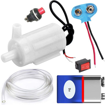 SP Electron Waterproof Mini water Project DC Pump 3-9v complete kit with Switch, 9v and pipe Automotive Electronic Hobby Kit