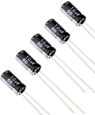 MIFRA ELECTRONICS 10uF 50 Volt Electrolytic capacitor-5pcs Electronic Components Electronic Hobby Kit