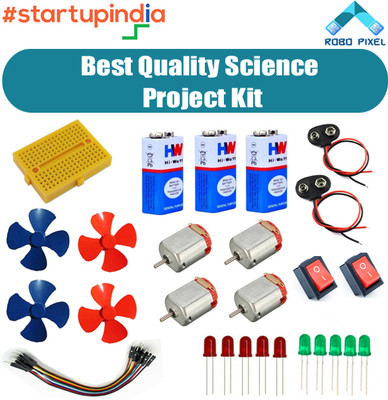 Robo Pixel Science Project Kit With A Dc Motor, Propellor, 9V Battery Electronic Components Electronic Hobby Kit