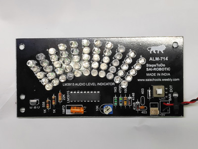 SAI ROBOTIC ALM 714 LM3915 L.E.D. VU Meter Audio Level Indicator DC 12V BAR & DOT Mode Electronic Components Electronic Hobby Kit