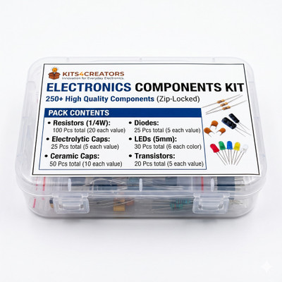 KITS4CREATORS Ultimate Electronics Science Project Kit | 250+ Components KIT Educational Electronic Hobby Kit