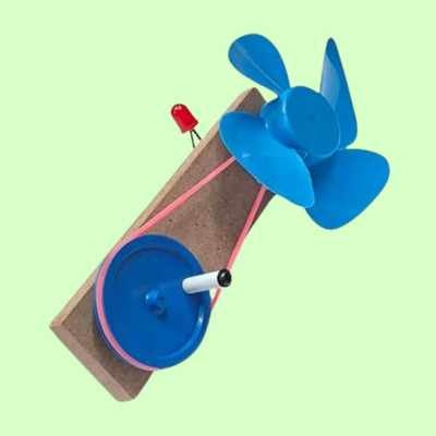 ERHIndia DIY Wind Mill Science Project Kit Working Model Toy Class 6 School Experiment Educational Electronic Hobby Kit