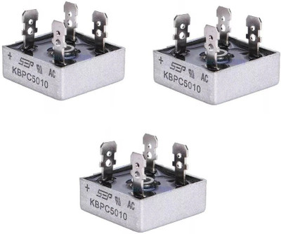 geeta enterprises ( Pack of 3)KBPC5010 1KV 50A Single Phase Bridge Rectifier Diode Electronic Components Electronic Hobby Kit Electronic Components Electronic Hobby Kit