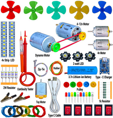 KLVXKEN All Necessary Experimental & Learning Science Project Kit For Student(99 Items) Electronic Components Electronic Hobby Kit