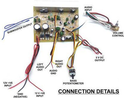 TECH AND TRADE TDA 7265 IC and 2050 IC BASED BASS TREBLE AUDIO AMPLIFIER CIRCUIT BOARD Electronic Components Electronic Hobby Kit