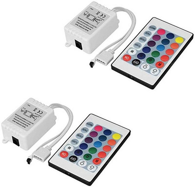 HouseOfCommon PACK OF 2 24 Keys RGB IR Wireless Remote Controller Power Supply Electronic Hobby Kit