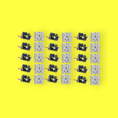 Asha Enterprises (PACK 15 MCPCB WITH DRIVER)Raw Material for led with 9W,WHITE Led_11 Light Electronic Hobby Kit
