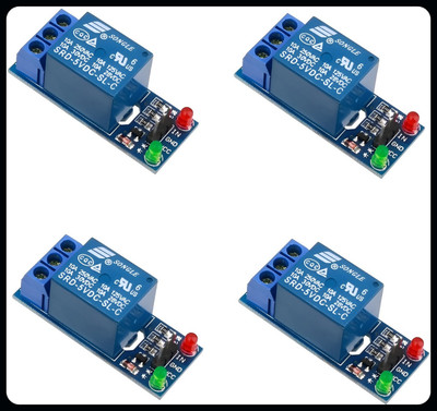 R&D A-4 Pcs 1 Channel 5V 10A Relay Control Board Module with Optocoupler Electronic Components Electronic Hobby Kit