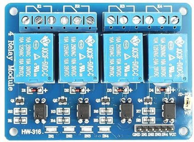 R&D Kit 4 Channel 5V 10A Relay Module with OPTOCOUPLER pack of 2 Electronic Components Electronic Hobby Kit