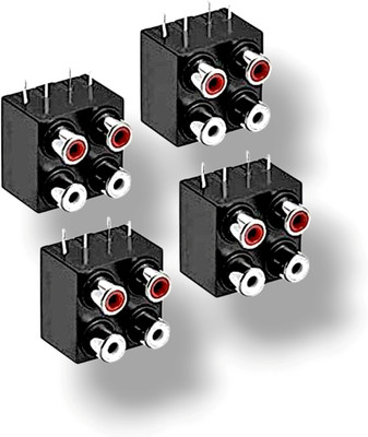 AVISRI (PACK OF 4 )4‑Way RCA Female AV Jack Panel Electronic Components Electronic Hobby Kit
