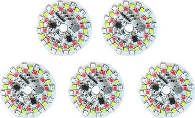 Presto 5 Pcs 9W DOB MCPCB LED Bulb Raw Material (B22) - 7 Color Auto-Changing Light Electronic Hobby Kit