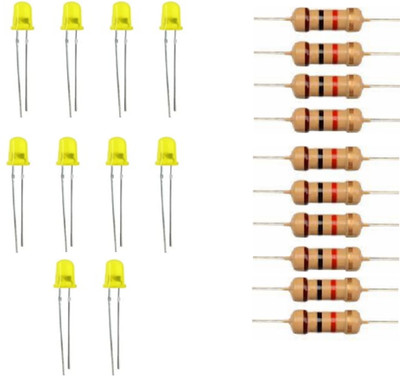 Technical hut 5mm Yellow LED with 1K ohm Resistor Educational Electronic Hobby Kit