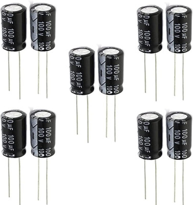 R&D 100UF 100v Electrolytic Capacitor Pack of 10 Electronic Components Electronic Hobby Kit