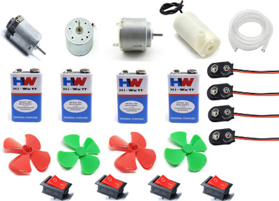 TZZOT Science Project Dc Motor/Toy Motor/Snap/9V Battery/Fan Blade/For Students Educational Electronic Hobby Kit