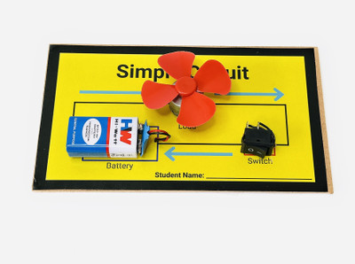 SR ROBOTICS Simple Circuit With Motor Basic Working Science Project (Yellow) Educational Electronic Hobby Kit