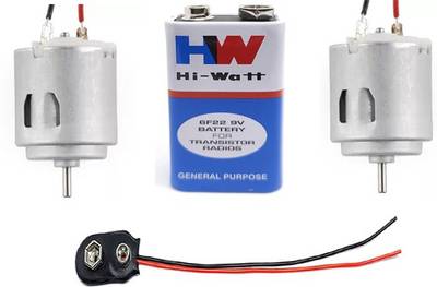 TZZOT Science Project Dc Motor Kit High Speed Dc Motor/ 9v Battery for Students Educational Electronic Hobby Kit