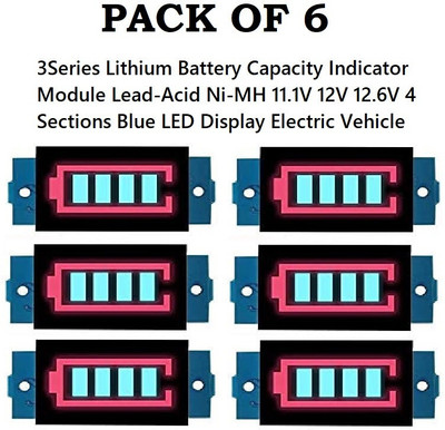 HouseOfCommon PACK OF 6 3S Lithium Battery Pack Power Indicator Board 11.1V-12.6V Display Electronic Components Electronic Hobby Kit