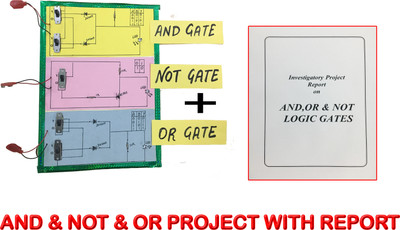ONTEX ELECTRONICS AND OR NOT LOGIC GATES PHYSICS INVESTIGATORY PROJECT WITH PRINTED REPORT Educational Electronic Hobby Kit