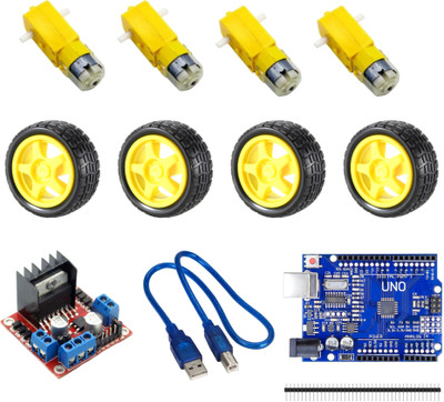 Tuteby 4 Wheel Car Drive Kit with Arduino Uno Educational Electronic Hobby Kit