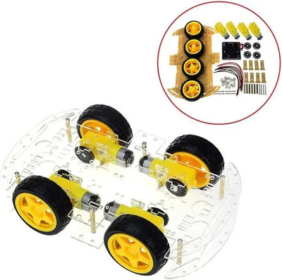 Webotrick HIGH QUALITY Smart Robot Car Chassis Kit, 4WD, Remote Control, Suitable for Kids Electronic Components Electronic Hobby Kit
