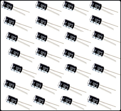 R&D A-220UF 5OV ELECTROLYTIC CAPACITOR PACK OF 30 Electronic Components Electronic Hobby Kit