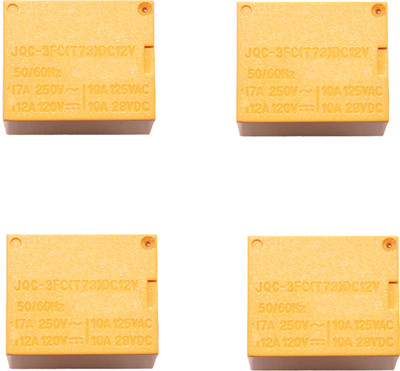Ovicart 12v Relay JQC - 3FC (T73) DC12v 5 Pin Solder Type Pack of 4 Electronic Components Electronic Hobby Kit