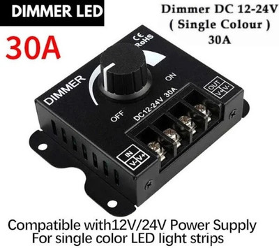 HouseOfCommon HIGH QUALITY RF Dimmer DC 12-24v 30A with remote Control, 12v Dimmer Switch Security Circuit and Motion Detector Electronic Hobby Kit