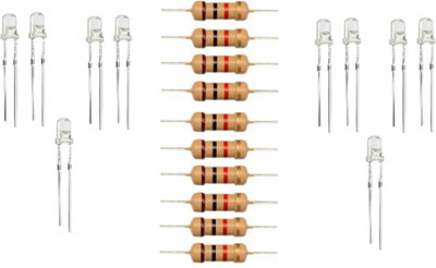 Technical hut 5mm White LED with 1K ohm Resistor Educational Electronic Hobby Kit