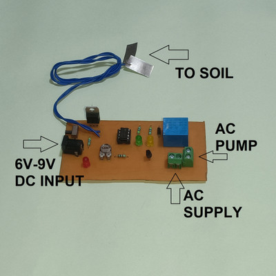 PROJECT HUB - FOR INNOVATIVE BHARAT Automatic Plant Irrigation System using Soil moisture sensor AC LOAD Educational Electronic Hobby Kit