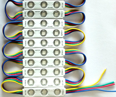 Steko 10 Pieces RGB 3 Color 3 Led Optical Module Strip 5050 SMD Waterproof Led Module Light Electronic Hobby Kit