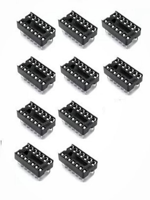 MIFRA ELECTRONICS 16 Pin DIP IC Socket Base (10 pcs) Electronic Components Electronic Hobby Kit