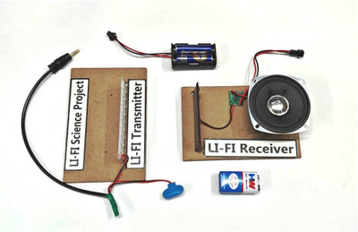 ERHIndia LI-FI Science Project Audio Transfer Transmitter and Receiver Kit for Class 12 Electronic Components Electronic Hobby Kit