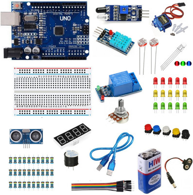 SHEKTRONIX ARDUINO-UNO-R3-STARTER-KIT Electronic Components Electronic Hobby Kit