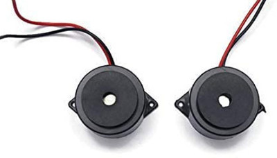 ELECTROSYS 2 Pcs Big Buzzer 3-12 Volt DC with Wire Small Enclosed 95DB for Alarm Project Electronic Components Electronic Hobby Kit